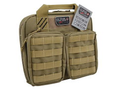 GPS Bags Tan Lockable 4-Handgun Gun Case with YKK Zipper T1411PCT