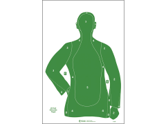 Action Target Silhouette Qualification Paper Targets 23x35, 100 Count (Green/White)